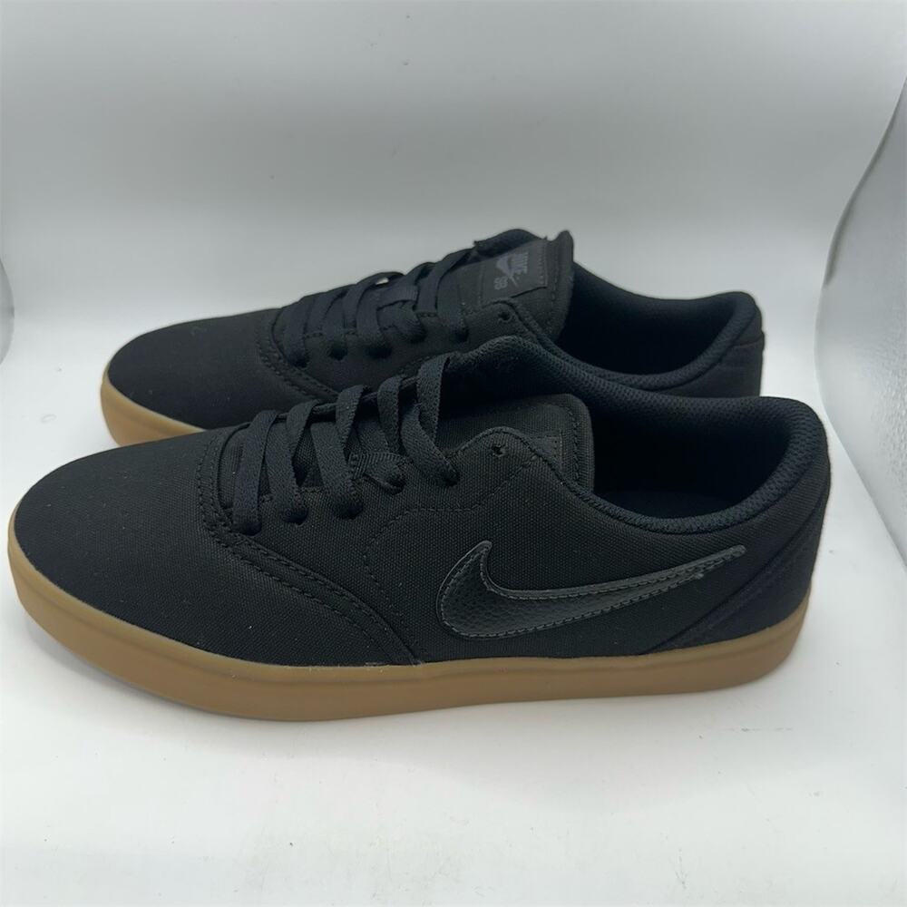 Nike SB Check Canvas Skate Shoes Black Gum Low Top Lace Up | Youth 7 / 8.5W - Picture 3 of 8